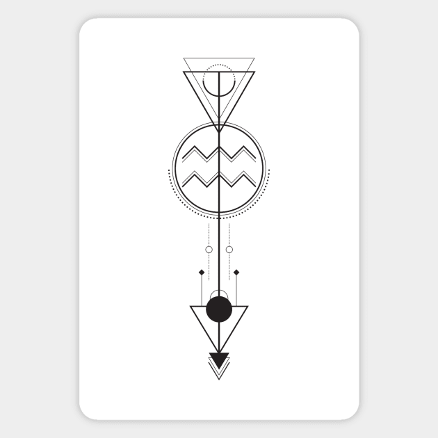 Aquarius Arrow - Geometric Astrology Magnet by alcateiaart